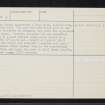 Stirling Cairn, NJ66SE 1, Ordnance Survey index card, page number 2, Verso