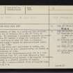 Barmekin Of Echt, NJ70NW 1, Ordnance Survey index card, page number 1, Recto