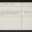 Kintore, NJ71NE 40, Ordnance Survey index card, Recto