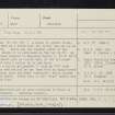 Monymusk, NJ71NW 12, Ordnance Survey index card, Recto