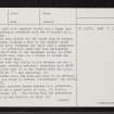 Loanhead Of Daviot, NJ72NW 1, Ordnance Survey index card, page number 2, Verso