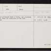 Fyvie, NJ73NE 11, Ordnance Survey index card, Recto