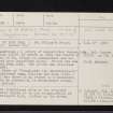Kirkton, St Fillan's Priory, NN32NE 1, Ordnance Survey index card, page number 1, Recto