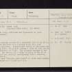 Caisteal Mhic Neill, NN44SE 9, Ordnance Survey index card, Recto