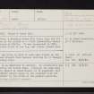 Killin Schoolhouse, Fingal's Stone, NN53SE 15, Ordnance Survey index card, Recto