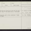 Dalnacardoch, NN77SW 1, Ordnance Survey index card, Recto