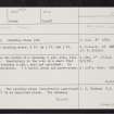 Monzie, Witches' Stone, NN82SE 27, Ordnance Survey index card, page number 1, Recto