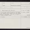 Tosach Castle, NN82SW 16, Ordnance Survey index card, Recto