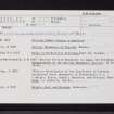 Meigle, Meigle Museum, NO24SE 25, Ordnance Survey index card, page number 1, Recto