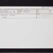 Meigle House, NO24SE 37, Ordnance Survey index card, Recto