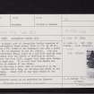 Abergeldie Castle, NO29NE 1, Ordnance Survey index card, Recto