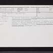 Cupar, Moat Hill, NO31SE 1, Ordnance Survey index card, Recto