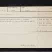 Dundee, Blackness, NO33SE 45, Ordnance Survey index card, Recto