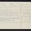 Pitkerro House, NO43SE 6, Ordnance Survey index card, Recto