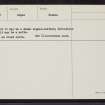 Arniefoul, NO44SW 1, Ordnance Survey index card, Verso