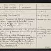 Caiplie, 'The Coves', NO50NE 6, Ordnance Survey index card, page number 1, Recto