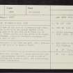 St Monan's Cell, NO50SW 11, Ordnance Survey index card, Recto