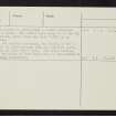 Brechin Castle, NO55NE 5, Ordnance Survey index card, page number 2, Verso