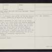 Edzell, Castle Hillock, NO56NE 9, Ordnance Survey index card, page number 3, Recto