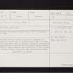 Bucharn, NO69SE 3, Ordnance Survey index card, Recto