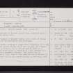 Kinneff Castle, NO87SE 2, Ordnance Survey index card, page number 1, Recto