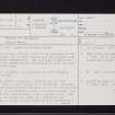 Allardice Castle, NO87SW 12, Ordnance Survey index card, page number 1, Recto