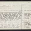 Dunnicaer, NO88SE 2, Ordnance Survey index card, page number 1, Recto