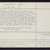 Normandykes, NO89NW 1, Ordnance Survey index card, page number 2, Recto