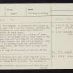 Colonsay, Dun Uragaig, NR39NE 1, Ordnance Survey index card, page number 1, Recto