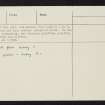 Colonsay, Dun Uragaig, NR39NE 1, Ordnance Survey index card, page number 2, Verso