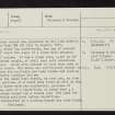 Colonsay, Machrins, NR39SE 26, Ordnance Survey index card, page number 1, Recto