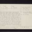 Castle Dounie, NR79SE 13, Ordnance Survey index card, page number 1, Recto
