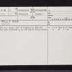 Kelly Burn, NS26NW 8, Ordnance Survey index card, page number 1, Recto
