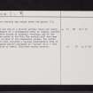 Elliston Castle, NS35NE 1, Ordnance Survey index card, page number 2, Verso
