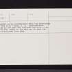 Broich Burn, New Mill, NS69SW 8, Ordnance Survey index card, page number 2, Verso