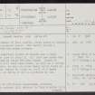Lanark Castle, NS84SE 13, Ordnance Survey index card, page number 1, Recto