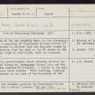 Lanark, Franciscan Friary, NS84SE 23, Ordnance Survey index card, page number 1, Recto