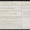 Corra Castle, NS84SE 34, Ordnance Survey index card, page number 1, Recto