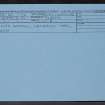Falkirk, Arnothill Lane, The Hatherley, NS87NE 20, Ordnance Survey index card, Recto
