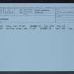 Bonnybridge, Motte, NS87NW 2, Ordnance Survey index card, Recto