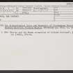Torwood, Tappoch Broch, NS88SW 1, Ordnance Survey index card, Recto