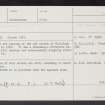 Tullibody, Old Church, NS89NE 13, Ordnance Survey index card, Recto