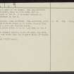 Crawford Castle, NS92SE 3, Ordnance Survey index card, page number 2, Recto