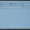 Gormyre, Refuge Stone, NS97SE 12, Ordnance Survey index card, Recto