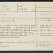 Gormyre, Refuge Stone, NS97SE 12, Ordnance Survey index card, Recto