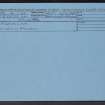 Craigmailing, NS97SE 14, Ordnance Survey index card, Recto