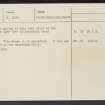 Craigmailing, NS97SE 14, Ordnance Survey index card, page number 2, Verso