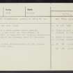 Culross, Sandhaven, The Tron, NS98NE 19, Ordnance Survey index card, Recto
