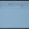 Bo'Ness, Kinneil Road, Castle Lyon, NS98SE 1, Ordnance Survey index card, Recto