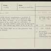 Bo'Ness, South Street, NS98SE 12, Ordnance Survey index card, Recto